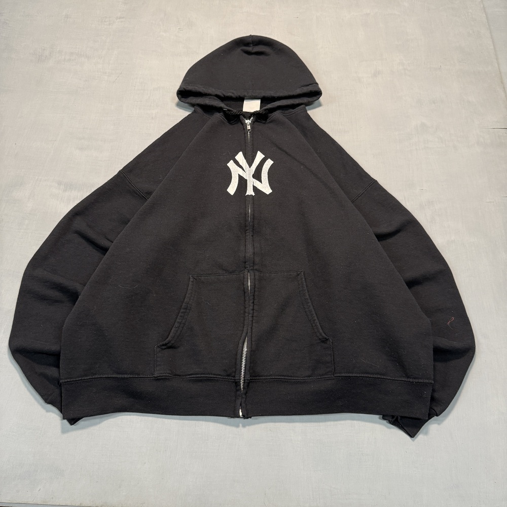 Printed Hanes Men's zip-up hoodie Y2K Black Size XL